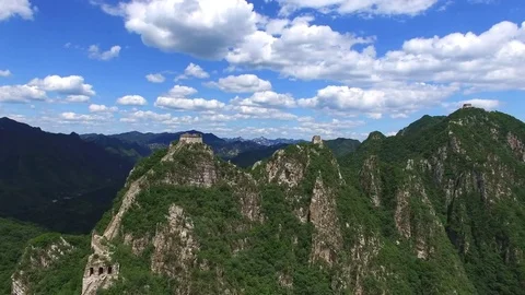 Aerial view of The Great Wall Stock Footage 77829885