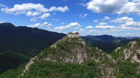 Aerial view of The Great Wall Stock Footage 77830089
