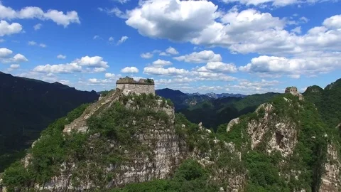 Aerial view of The Great Wall Stock Footage 77830177