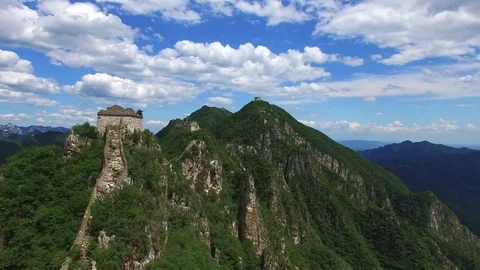 Aerial view of The Great Wall Stock Footage 77830465