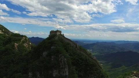 Aerial view of The Great Wall Stock Footage 77830825
