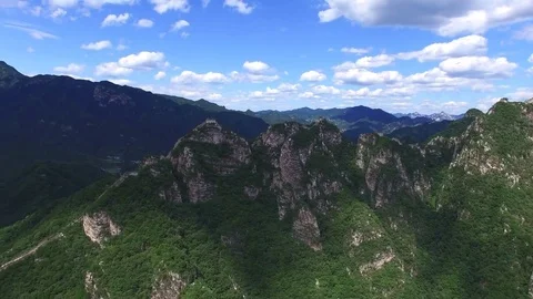 Aerial view of The Great Wall Stock Footage 77831344