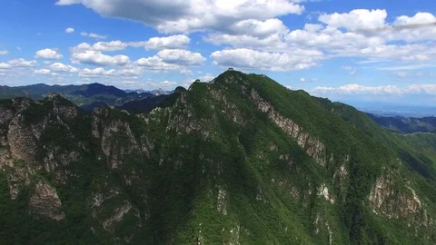 Aerial view of The Great Wall Stock Footage 77831416