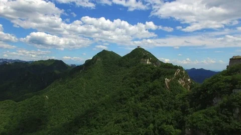 Aerial view of The Great Wall Stock Footage 77862535