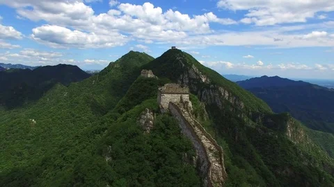 Aerial view of The Great Wall Stock Footage 77863142