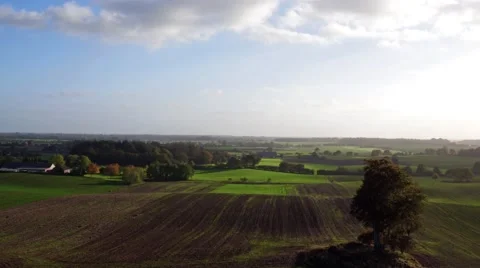 Aerial view of an green field Stock Footage 58790455