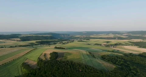 Aerial view of green fields and forests, Germany. Stock Footage 333107720