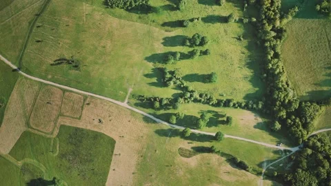 Aerial view of green fields 스톡 동영상 151197783