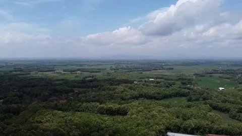 Aerial view of green landscape with fields and forests Stock-Footage 279251425