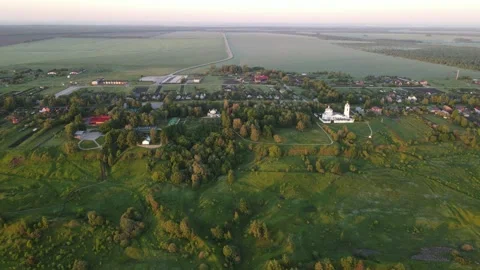 Aerial view of the green landscape Stock Footage 199970406