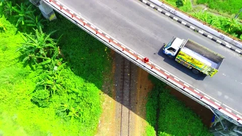 Aerial view of green paddy fields in Ambarawa, Central Java, Indonesia. Stock Footage 242071618