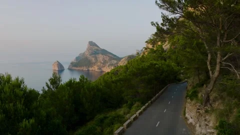 Aerial View Of A Green Road Stock Footage 304063902