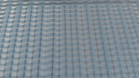 Aerial view of the greenhouse complex Stock Footage 91326633