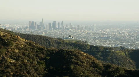 Aerial view of Griffith Observatory Los Angeles 動画素材 64783975