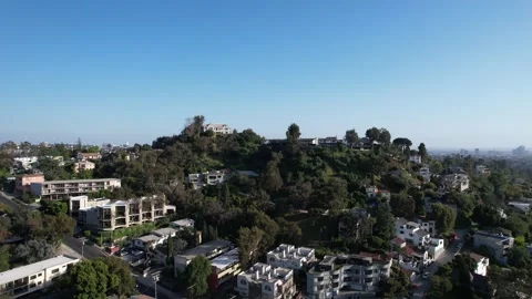 Aerial View of Griffith Observatory Overlooking Los Angeles, California Stock Footage 324108000