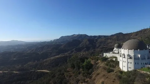 Aerial View of Griffith Park Observatory Los Angeles California 09 Stock Footage 94133336