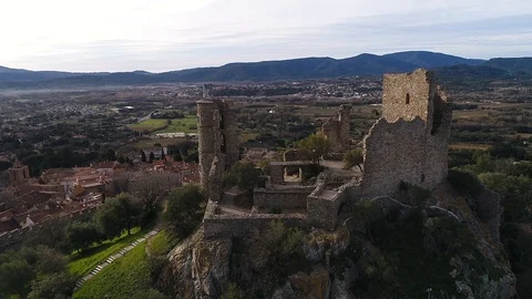 Aerial view of Grimaud Stock Footage 88347500