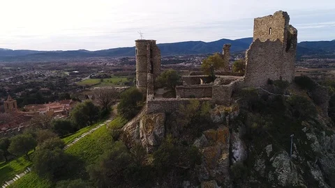 Aerial view of Grimaud Stock Footage 88347730