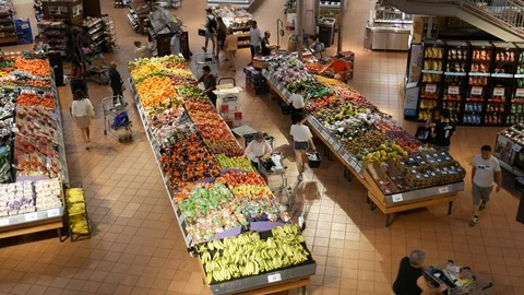 Aerial view of a grocery store Stock Footage 94529251