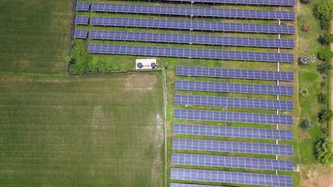Aerial View of a Ground Mounted Solar System Solar Farm in Bangladesh. Stock Footage 278055538