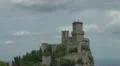 Aerial view of Guaita Tower in Republic of San Marino, Italy, Europe HD Footage