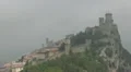 Aerial view of Guaita Tower in Republic of San Marino, Italy, Europe HD Footage