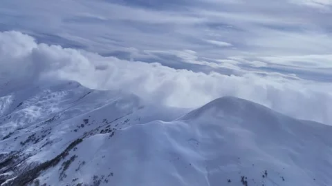 Aerial view of Gudauri ski resort in winter. Caucasus mountains in Georgia. Stock Footage 315734835