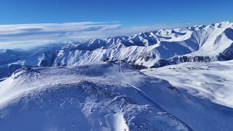 Aerial view of Gudauri ski resort in winter. Caucasus mountains in Georgia. Stock Footage 315735733