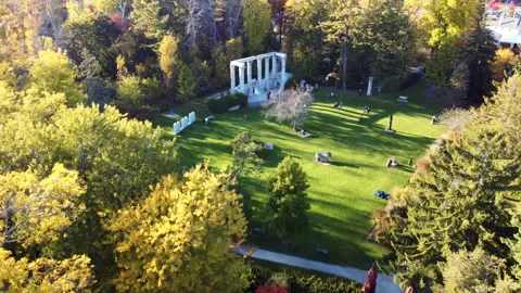 Aerial View of Guild Park and Gardens Stock Footage 289152979