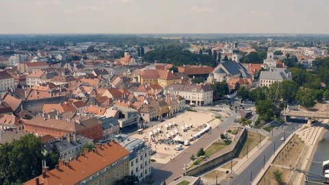 Aerial view of Gyor Vídeo Stock 113067332