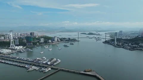 Aerial view of Ha Long Bay waterfront and harbor in Quang Ninh, Vietnam Stockbeeldmateriaal 342690191