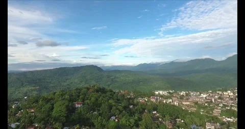 Aerial view of Haflong town surrounded by hills Assam Stock Footage 339268733