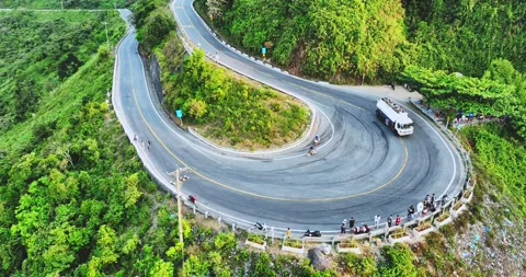 Aerial view of Hai Van Pass Stock Footage 297660508