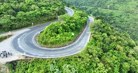 Aerial view of Hai Van Pass Stock Footage 297662302