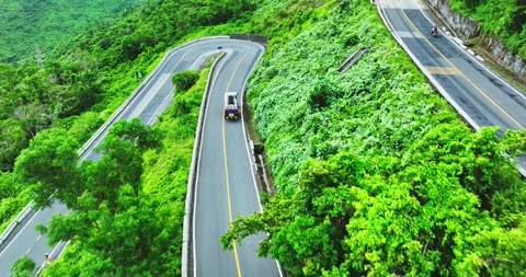 Aerial view of Hai Van Pass Stock Footage 342395227