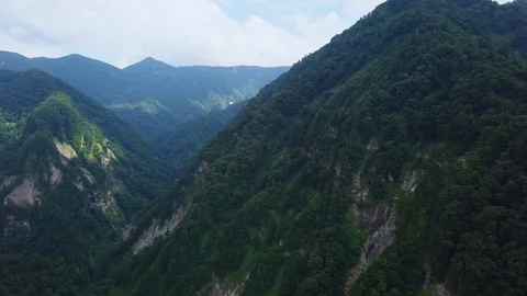 The aerial view of Hakusan in Japan. Stock Footage 113808554