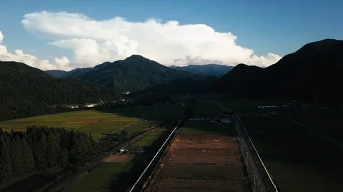 The aerial view of Hakusan in Japan. Stock Footage 113809686