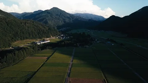 The aerial view of Hakusan in Japan. Stock Footage 113809775