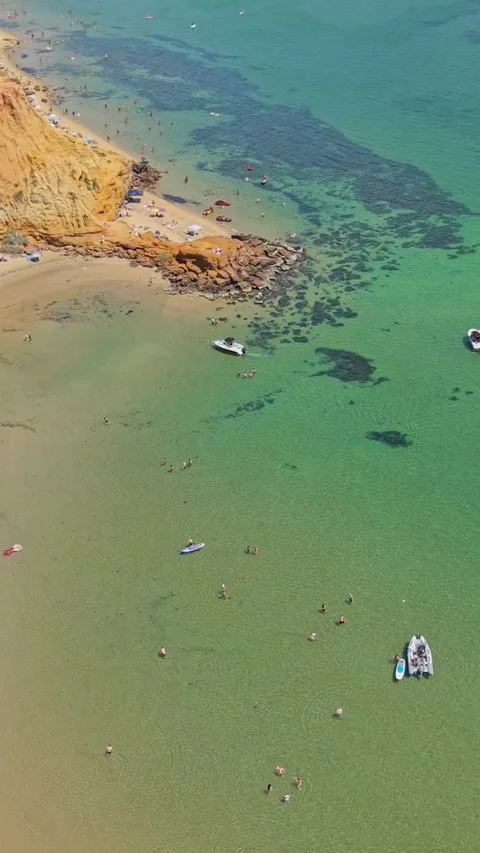 Aerial View of Half Moon Bay Cliffs and Beach, Melbourne Australia Stock-Footage 327911358