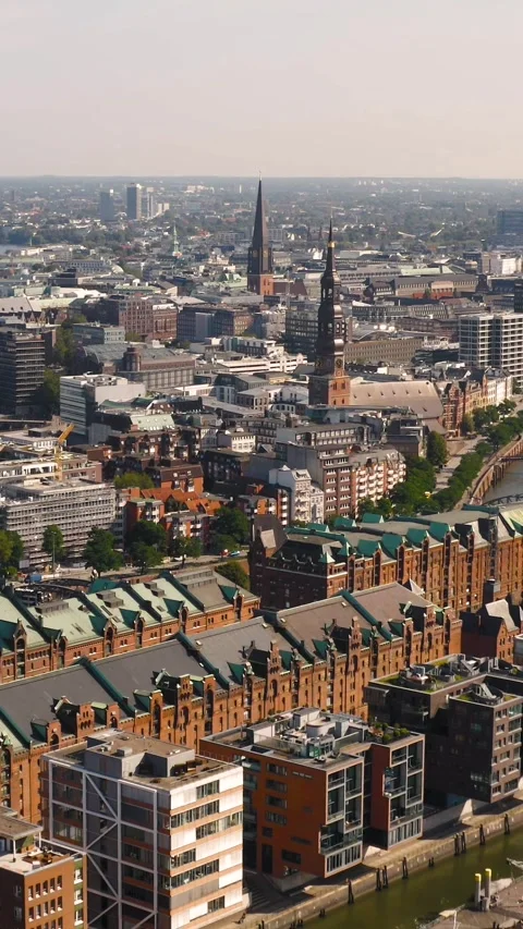 Aerial view of Hamburg Stock Footage 296159928