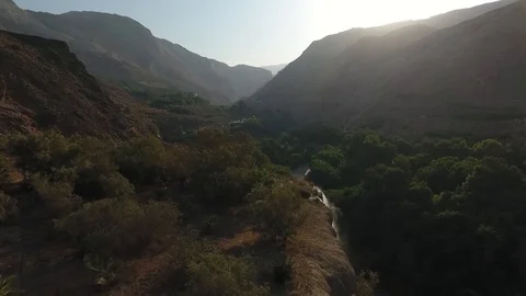 Aerial View of Hammamat Ma’in , Madaba Stock Footage 90948033
