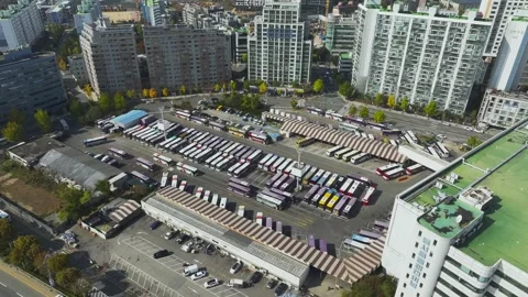 Aerial View of Han River and Subway Line 2 at Gangbyeon Stock Footage 292060561