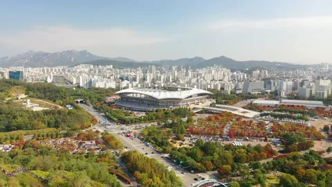 Aerial View of Haneul Park in Seoul, South Korea Stock Footage 294627770