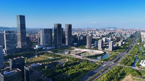 Aerial View of Hangzhou Future Sci-Tech City CBD in China Vidéo 346086732