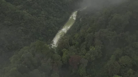 Aerial view of Hapang Waterfall in Dulongjiang Nujiang Prefecture, Yunnan china Stock Footage 306955856