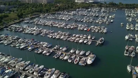 Aerial view of a harbor in the city. Stock-Footage 80508262
