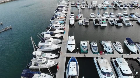 Aerial view of a Harbor Stock-Footage 138366652