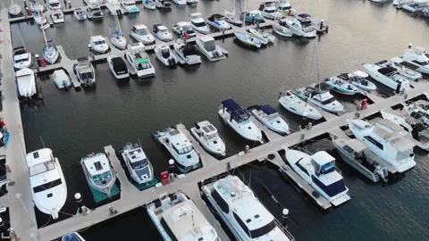 Aerial view of a Harbor Stock Footage 138366982