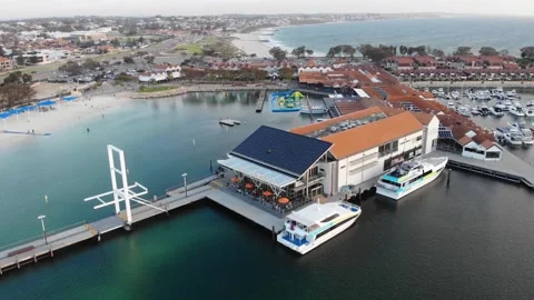 Aerial view of a Harbor Stock Footage 138378678