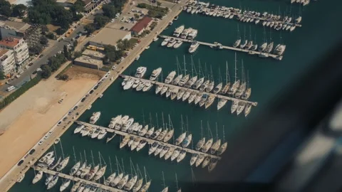 Aerial view of the harbor Stock Footage 219615419
